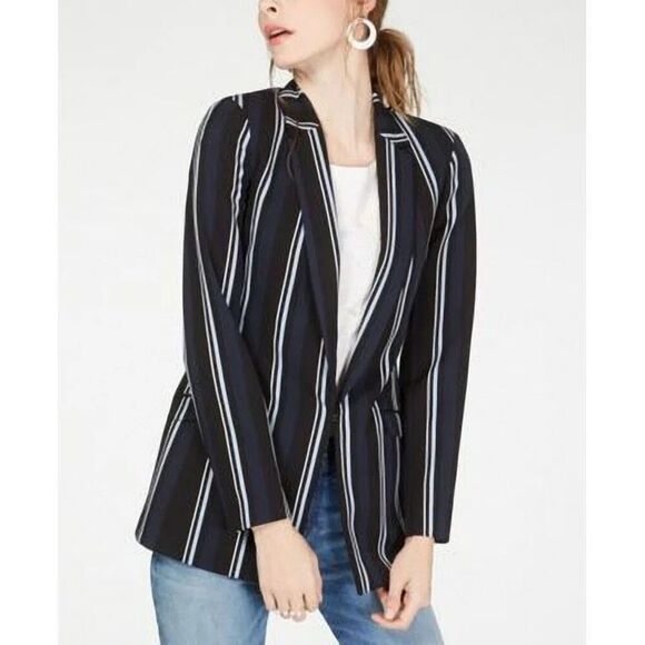 ✨INC Women's Striped Blazer Sz Medium Jacket✨ - Picture 1 of 10